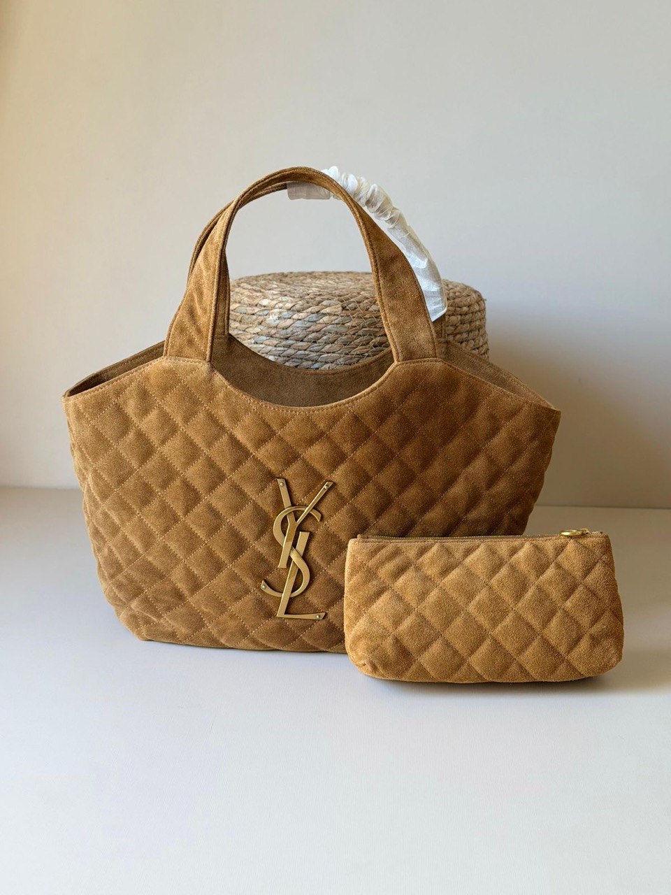 Saint Laurent ICARE Quilted Tote in Leather & Suede