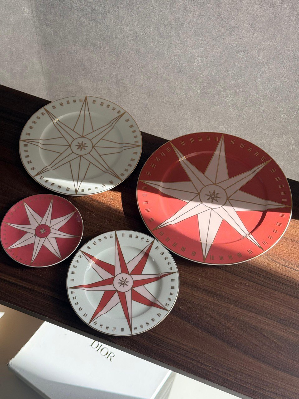 Dior Compass Rose Porcelain Dessert & Dinner Plate Set