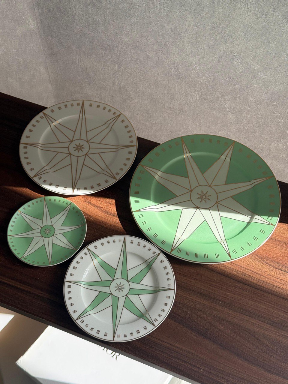 Dior Compass Rose Porcelain Dessert & Dinner Plate Set