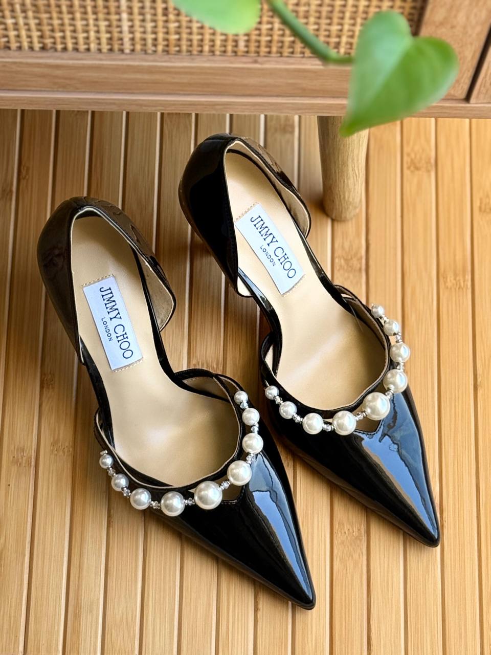 Jimmy Choo Aurelie Pearl Embellished Patent Leather Pumps