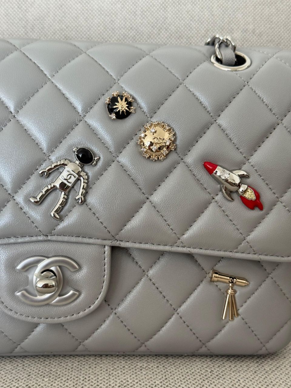 Chanel Classic 11.12 Flap Bag Grey Limited Edition (Mini & Medium)