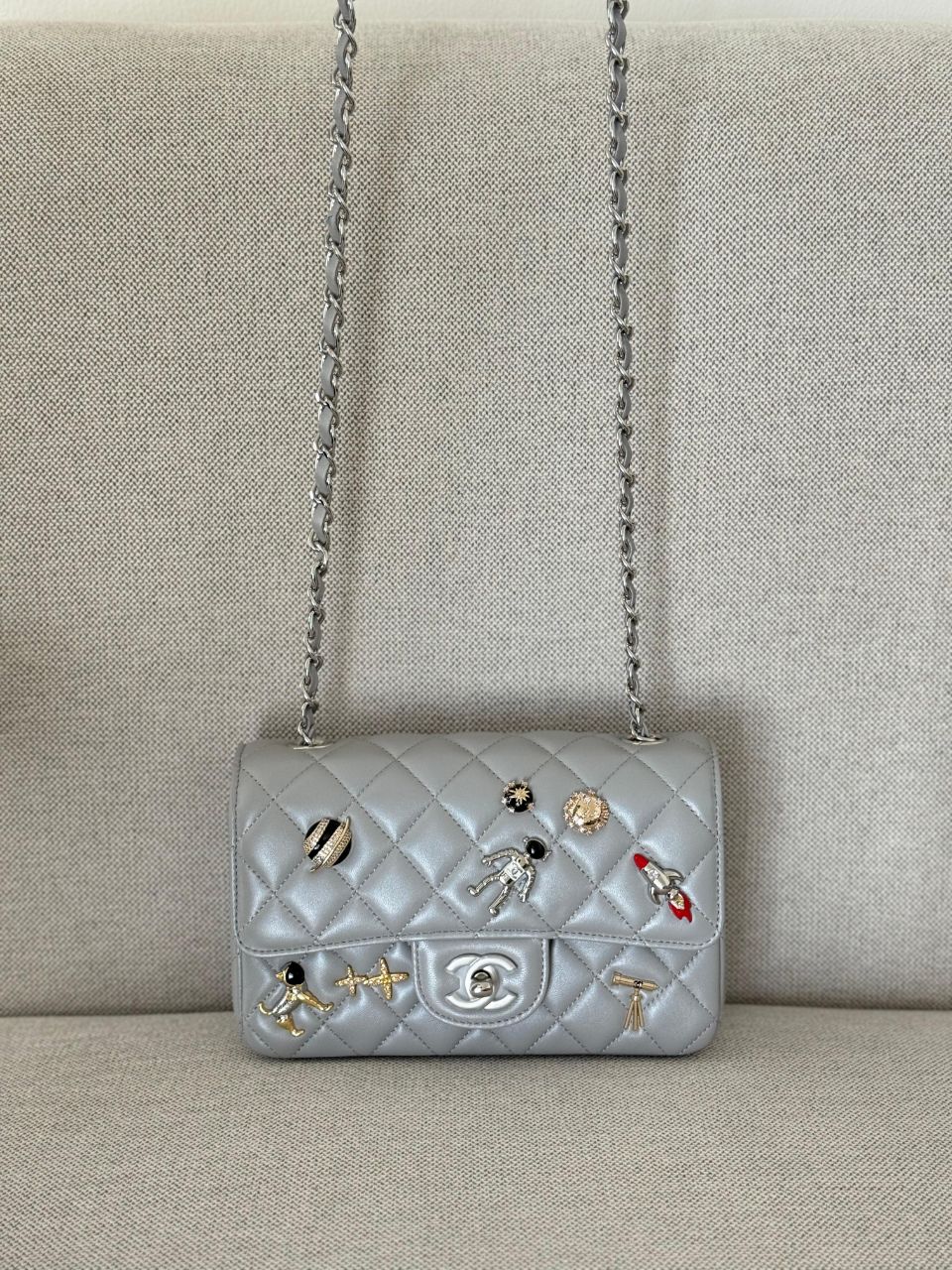 Chanel Classic 11.12 Flap Bag Grey Limited Edition (Mini & Medium)