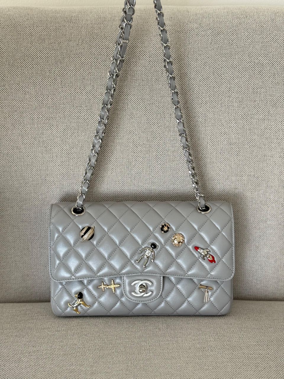 Chanel Classic 11.12 Flap Bag Grey Limited Edition (Mini & Medium)