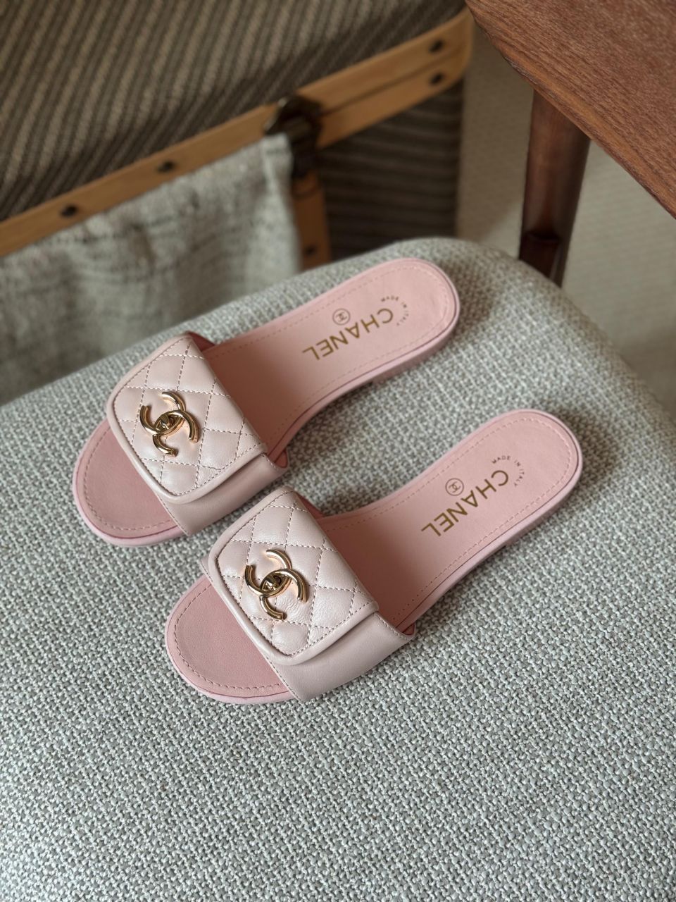 Chanel Quilted Leather Mules