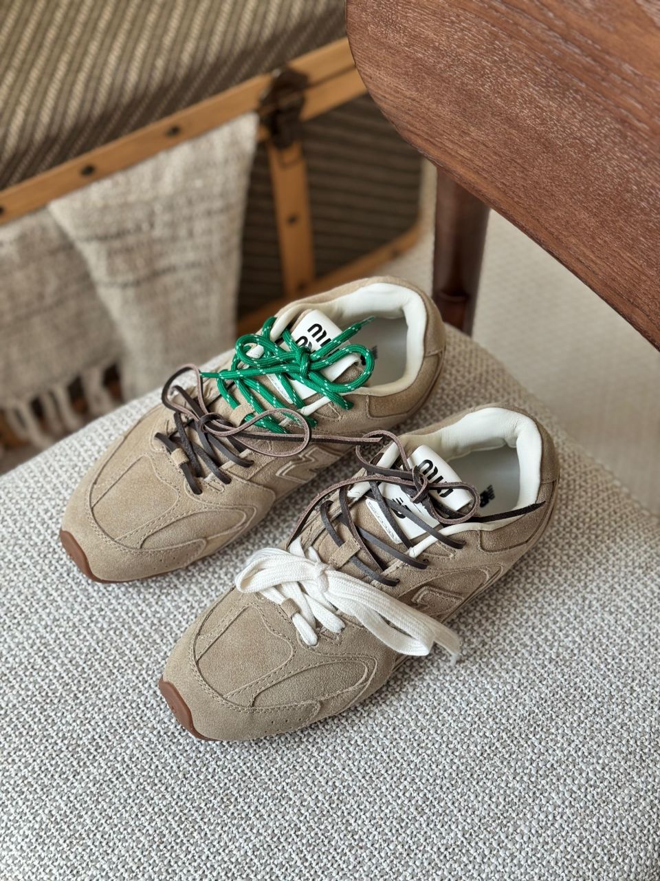 Miu Miu x New Balance 530 SL Suede & Mesh Sneakers