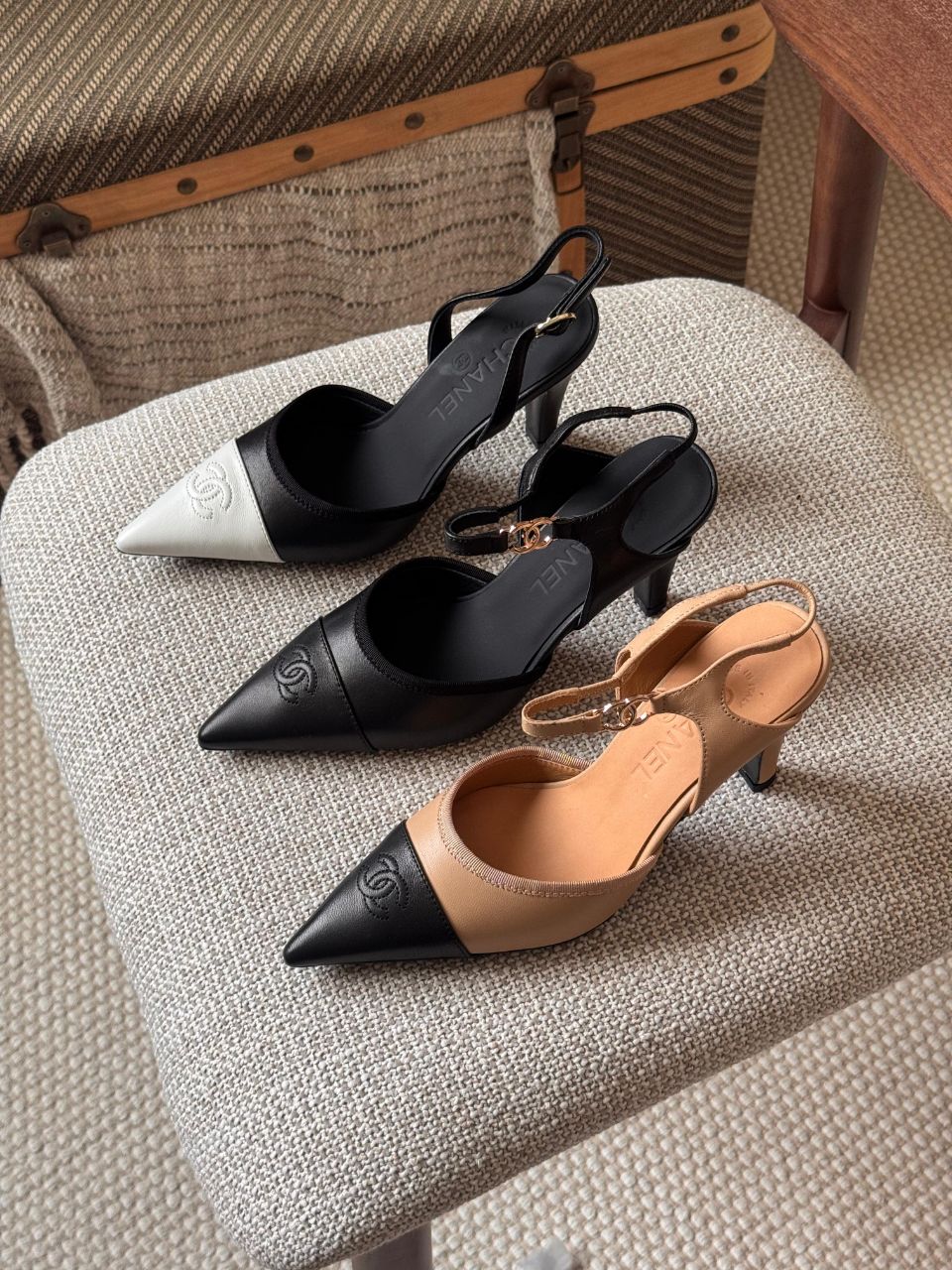 Chanel Pointed Toe Slingback Pumps