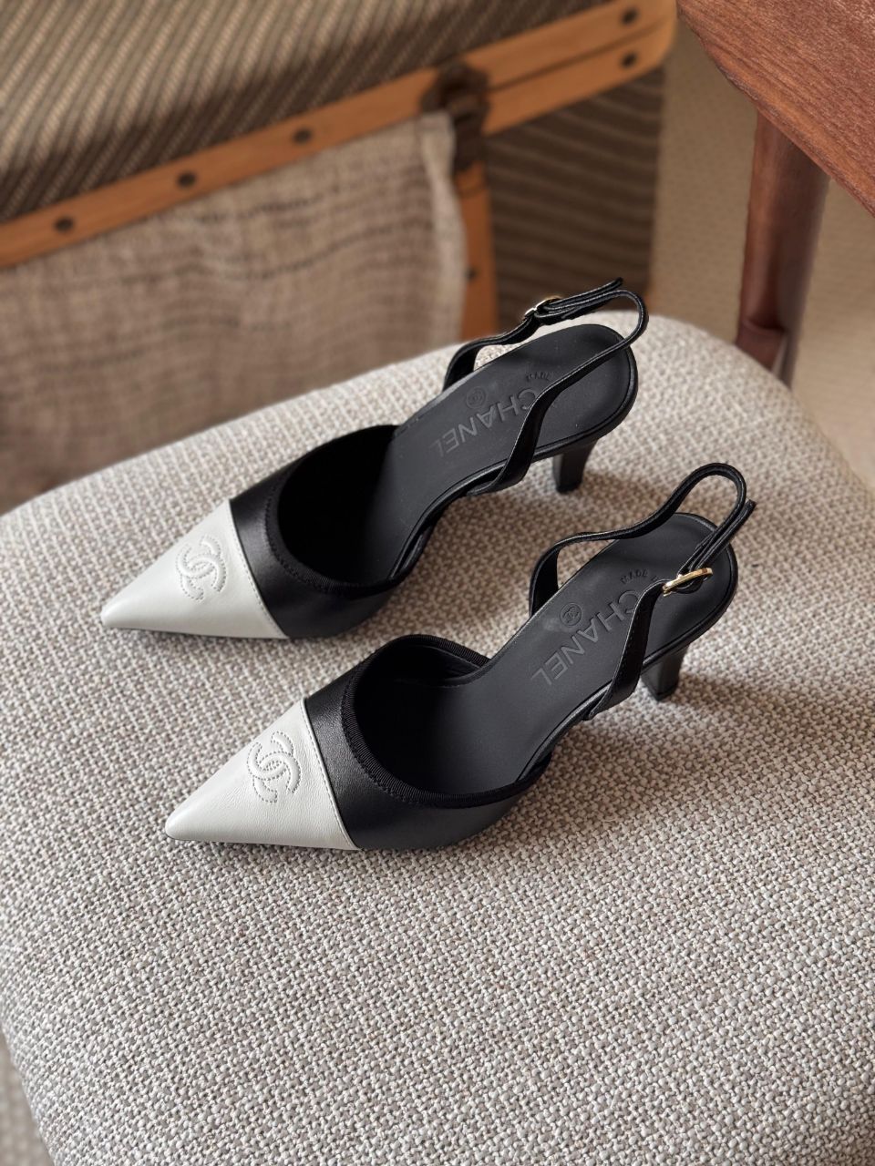 Chanel Pointed Toe Slingback Pumps