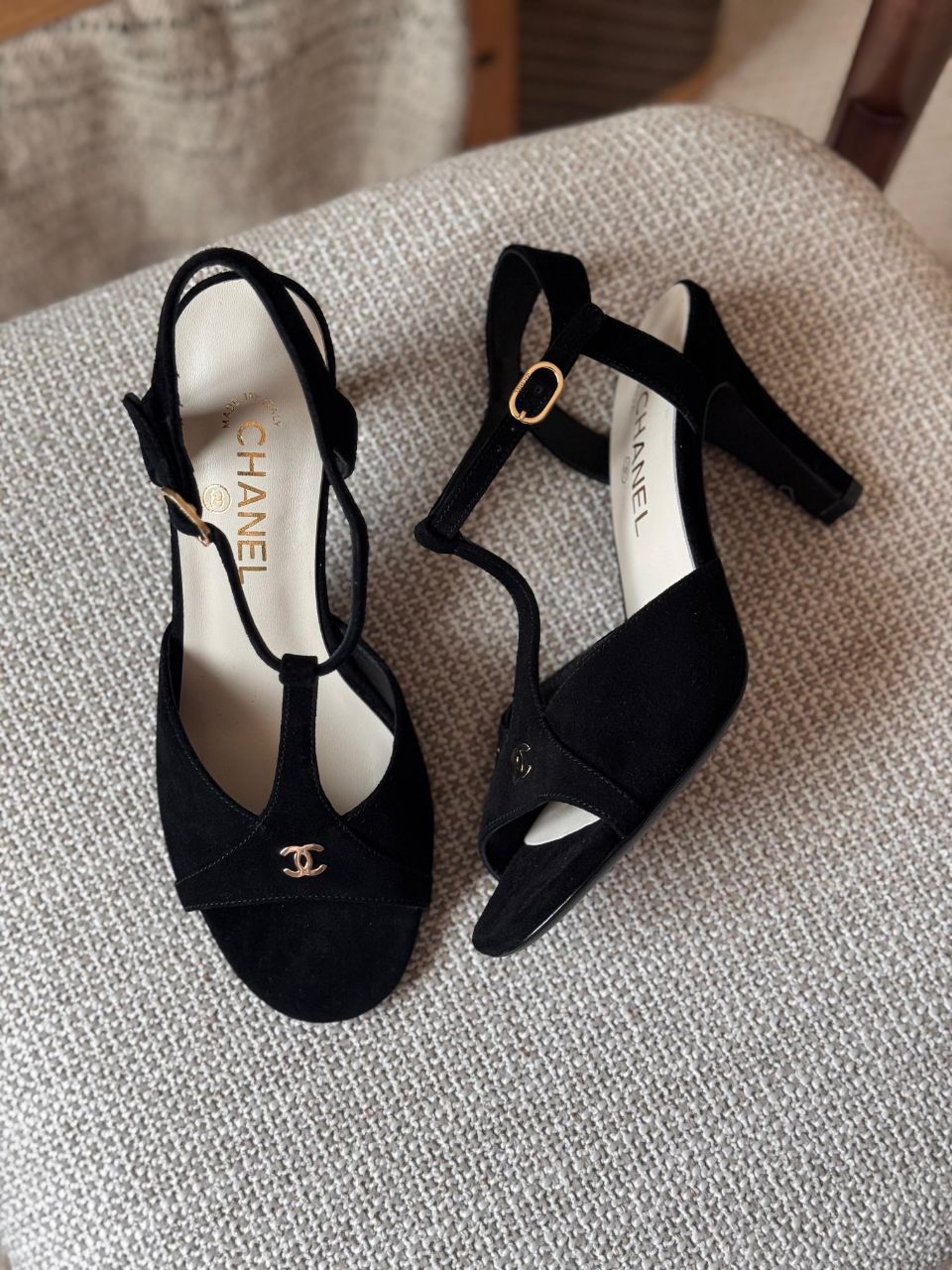 Chanel Suede Kidskin Sandals Black – G47030