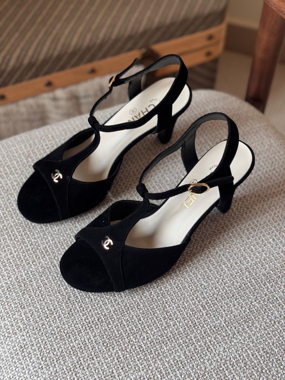 Chanel Suede Kidskin Sandals Black – G47030