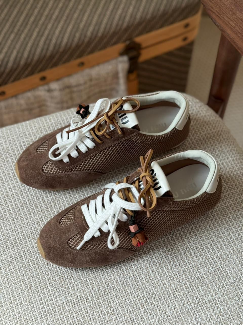 Miu Miu x New Balance 530 SL Suede & Mesh Sneakers