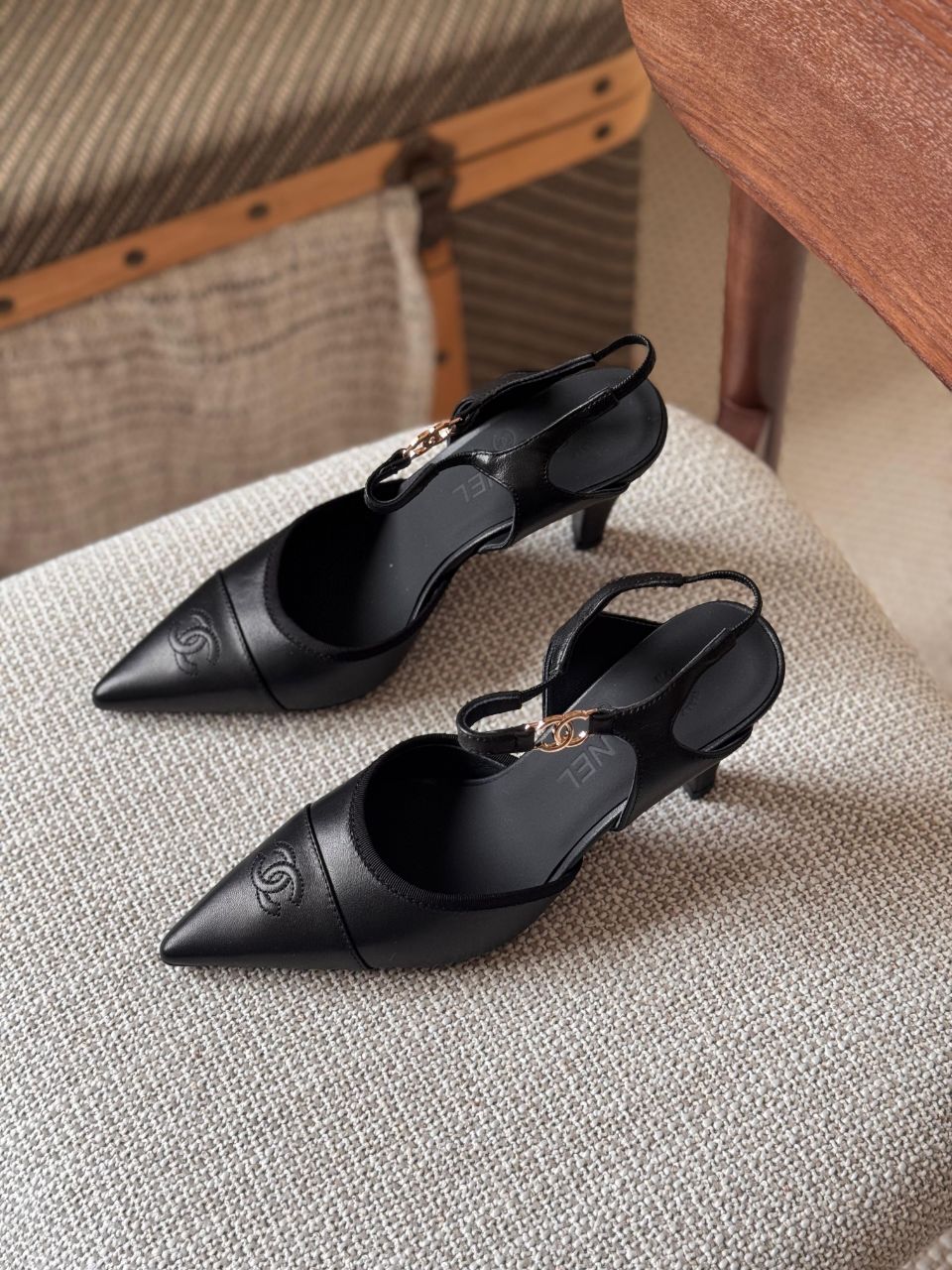 Chanel Pointed Toe Slingback Pumps