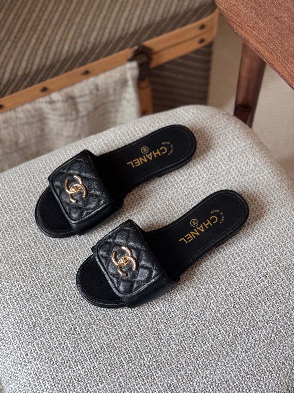 Chanel Quilted Leather Mules