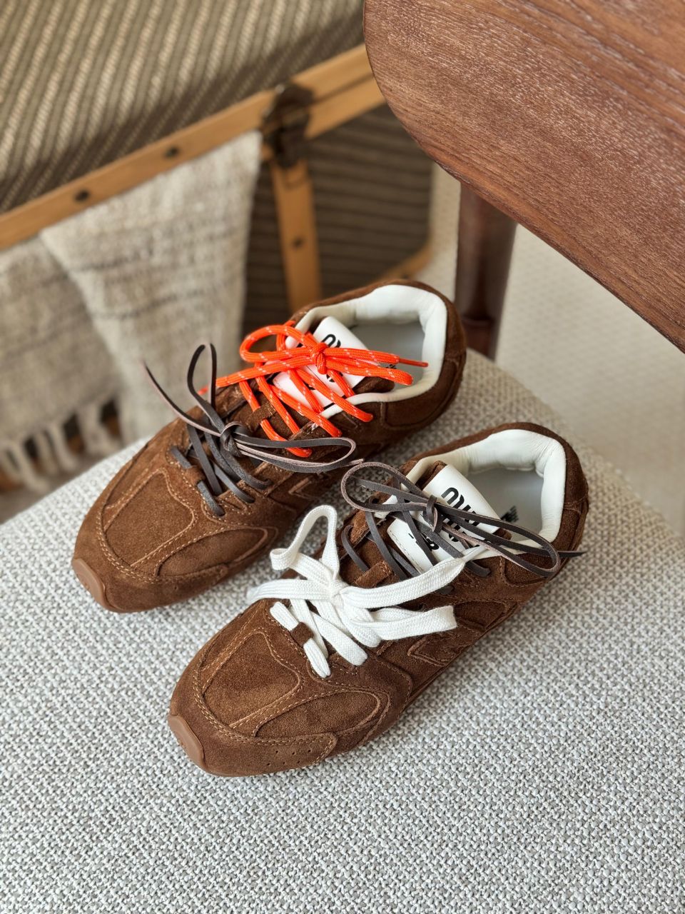 Miu Miu x New Balance 530 SL Suede & Mesh Sneakers
