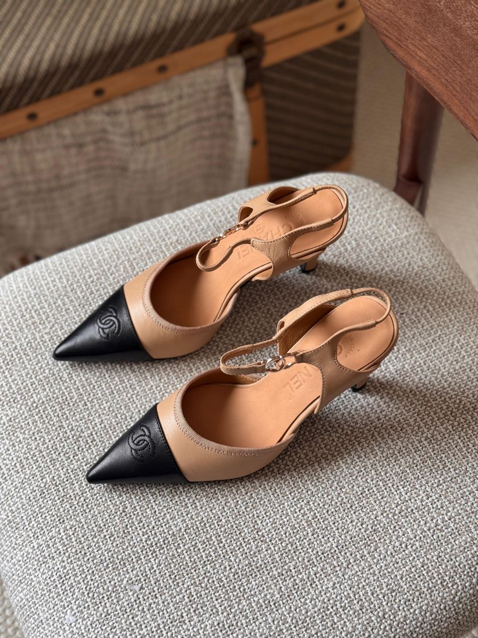 Chanel Pointed Toe Slingback Pumps
