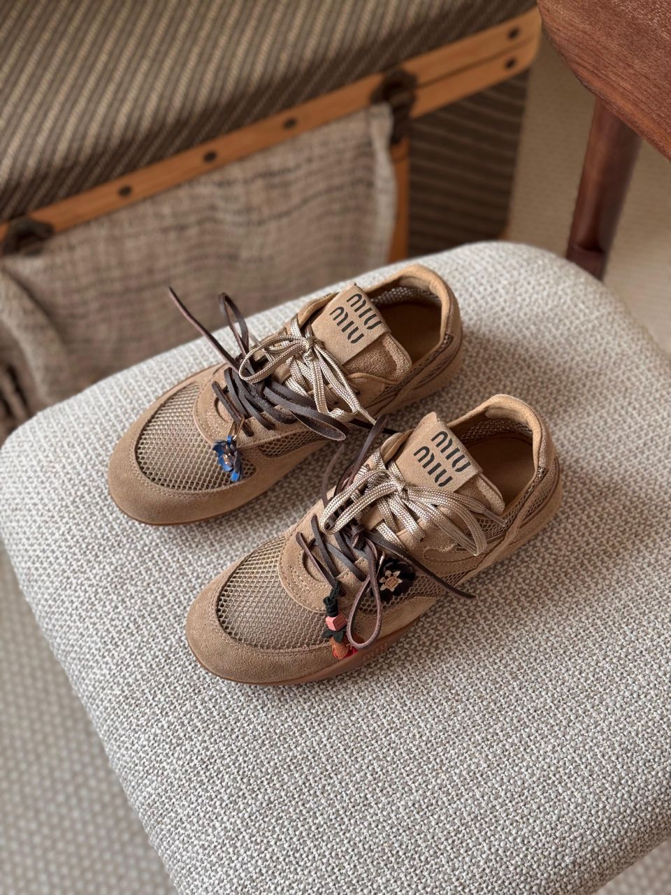 Miu Miu x New Balance 530 SL Suede & Mesh Sneakers