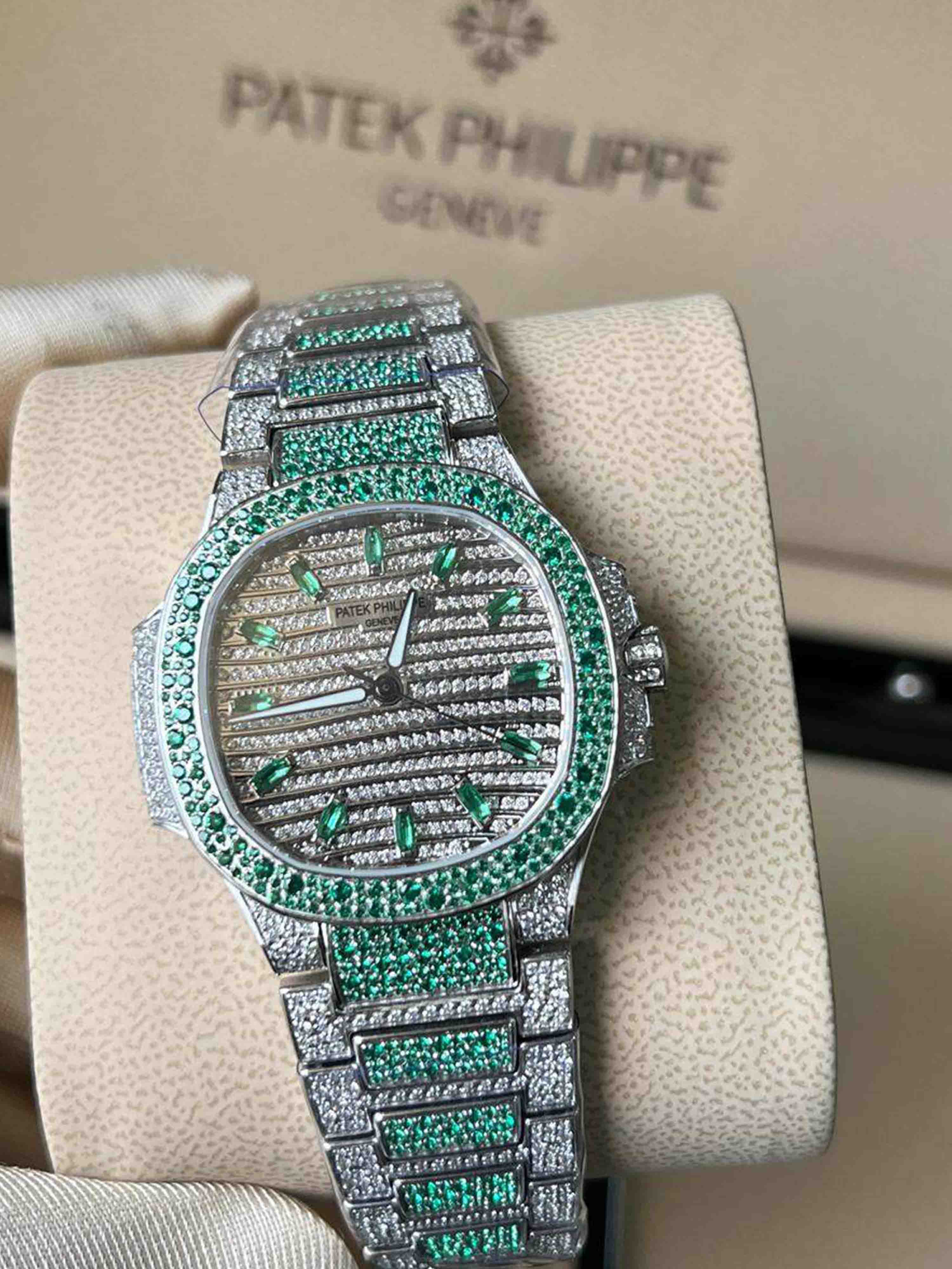 Patek Philippe Nautilus Full Diamond Collection – Emerald, Ruby, Sapphire & Silver Editions
