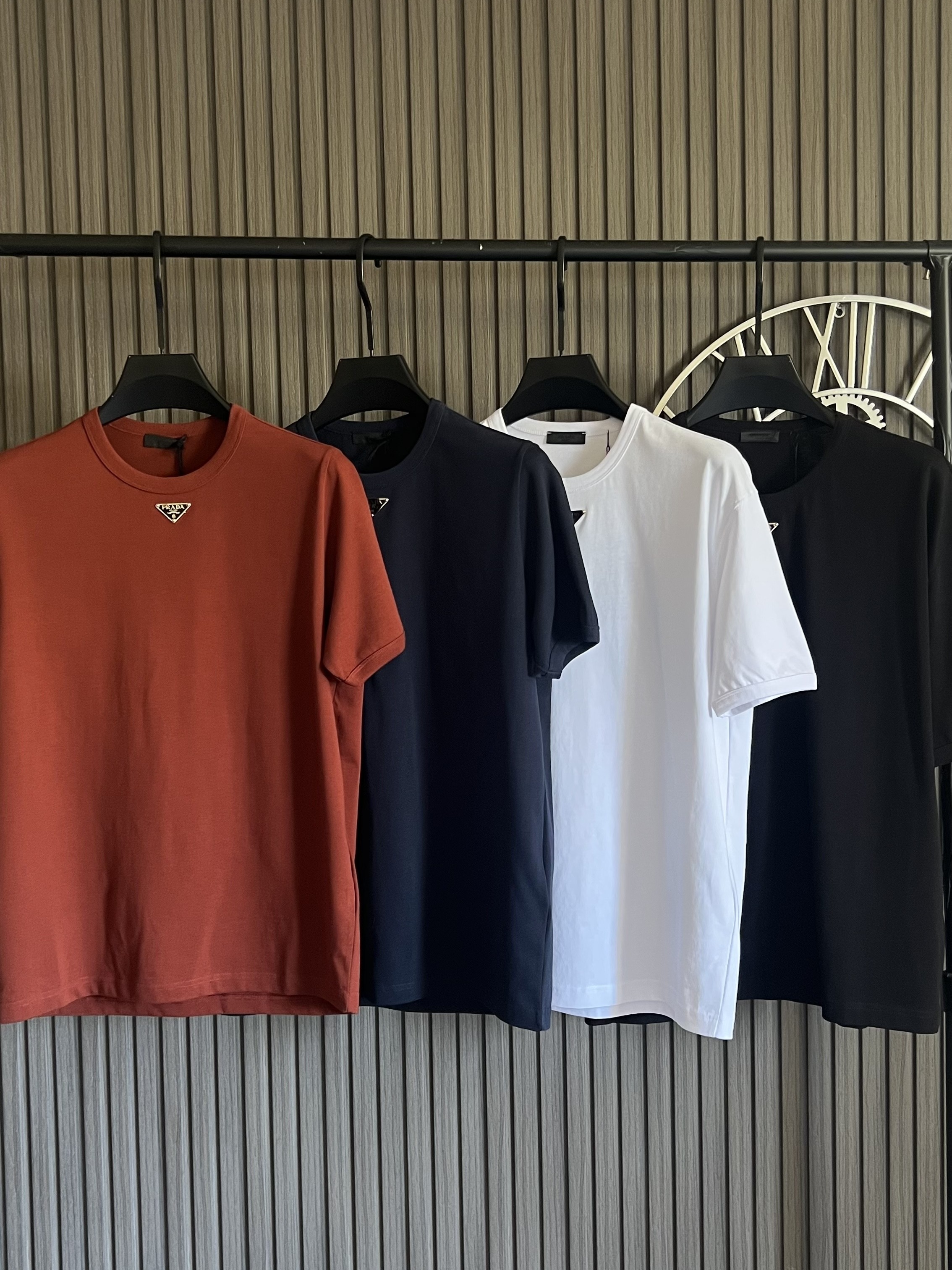 Prada Men's Center Logo T-Shirt