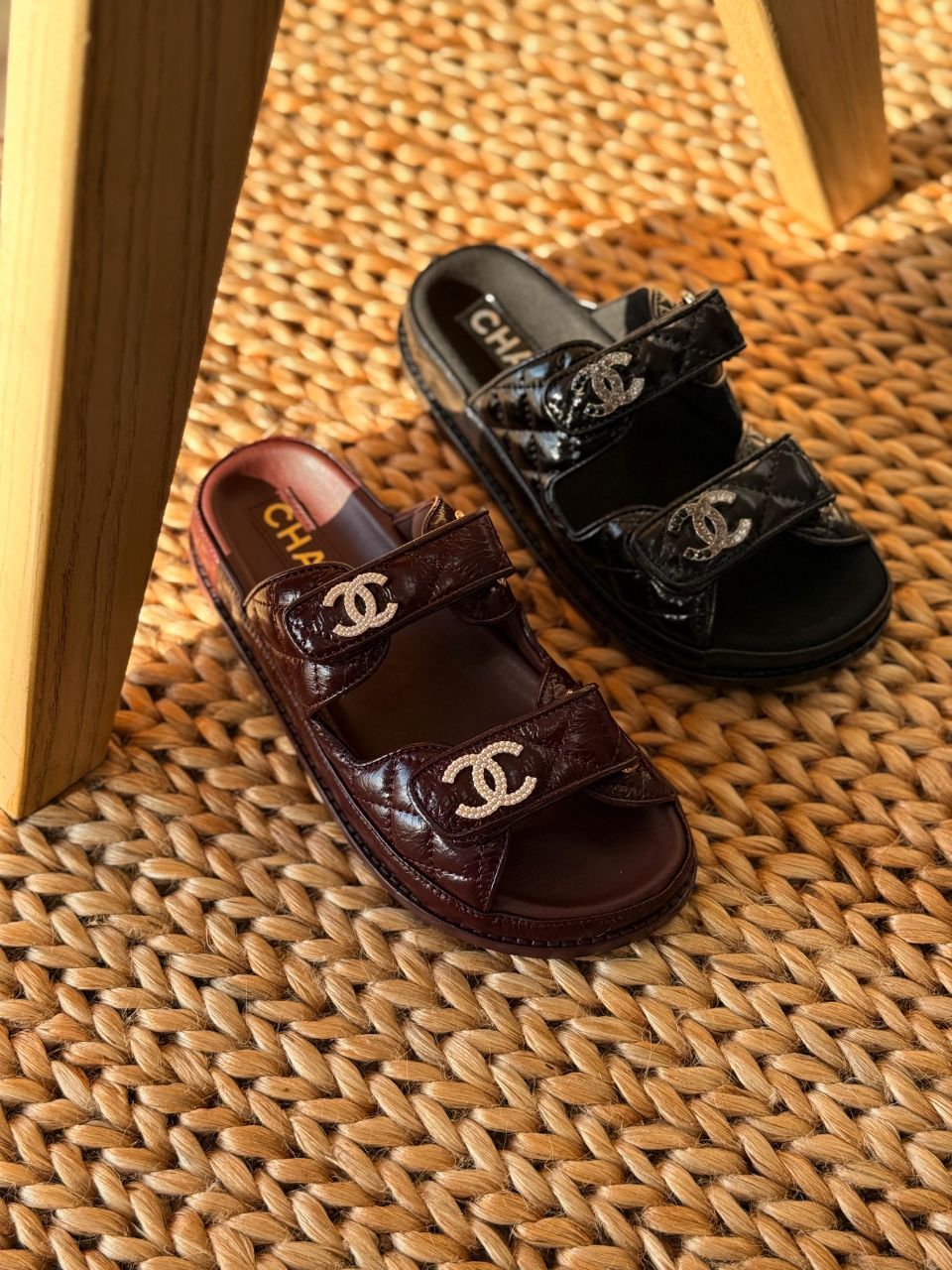 Chanel Crystal Double Strap Slides – Luxury Women’s Footwear
