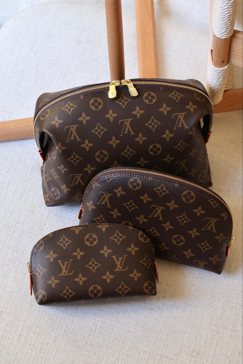 Louis Vuitton Monogram Cosmetics Pouch – Set of 3 Sizes
