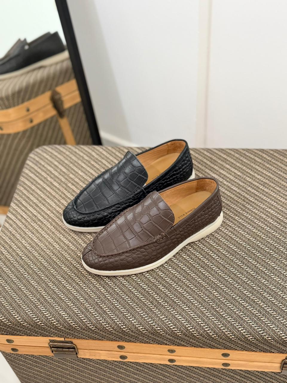 Loro Piana Summer Walk Loafer – Caiman Leather Edition (Black & Brown)